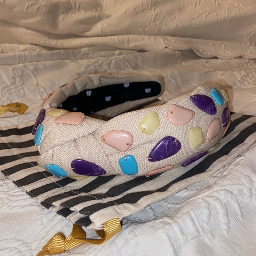Lele Sadoughi Rainbow Pebble Knotted Headband